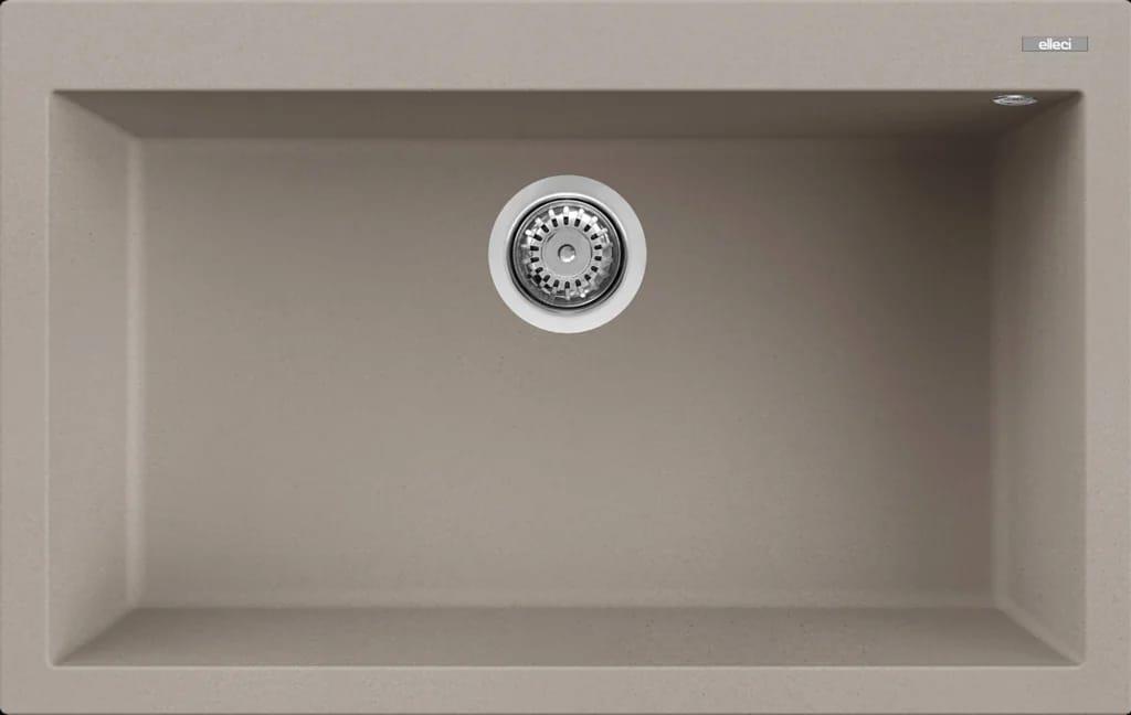 Elleci Granit Evye Tek Göz Damlalıksız Quadra 130 79x50 Tortora 43