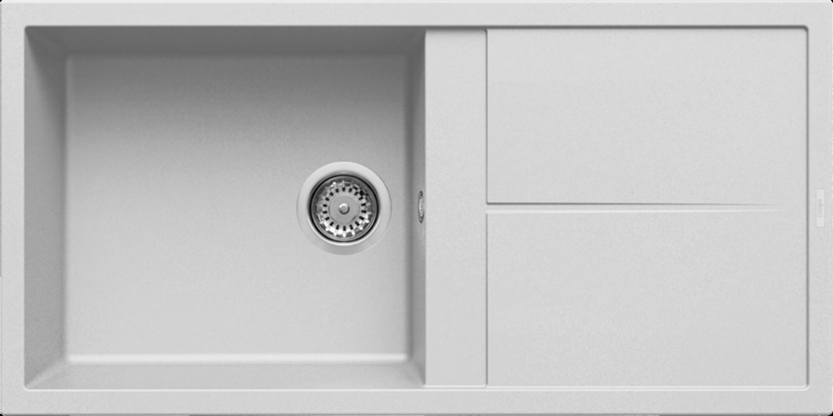 Elleci EL LGU48068 Unico single-bowl granite sink, white, 100 × 50 cm