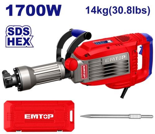 Emtop EM EDBRH1703 SDS-HEX Demolition Hammer 1700 W 16 kg