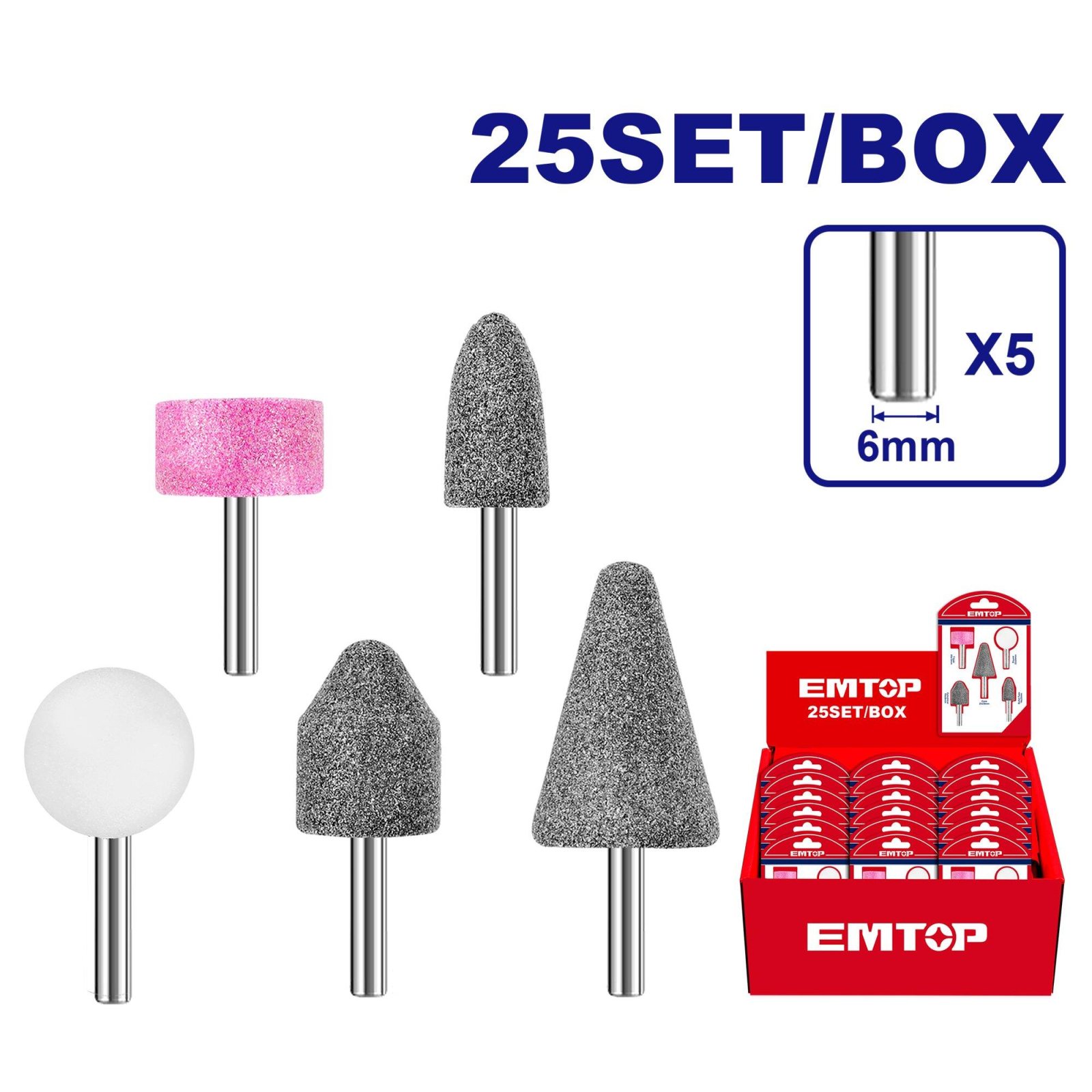 Emtop EMA EAKB0502 5-Piece Drill Grinding Bit Set