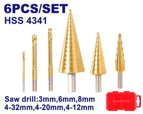 Emtop EMA ESDL2061 Набор ступенчатых свёрл 4-12/4-20/4-32 мм