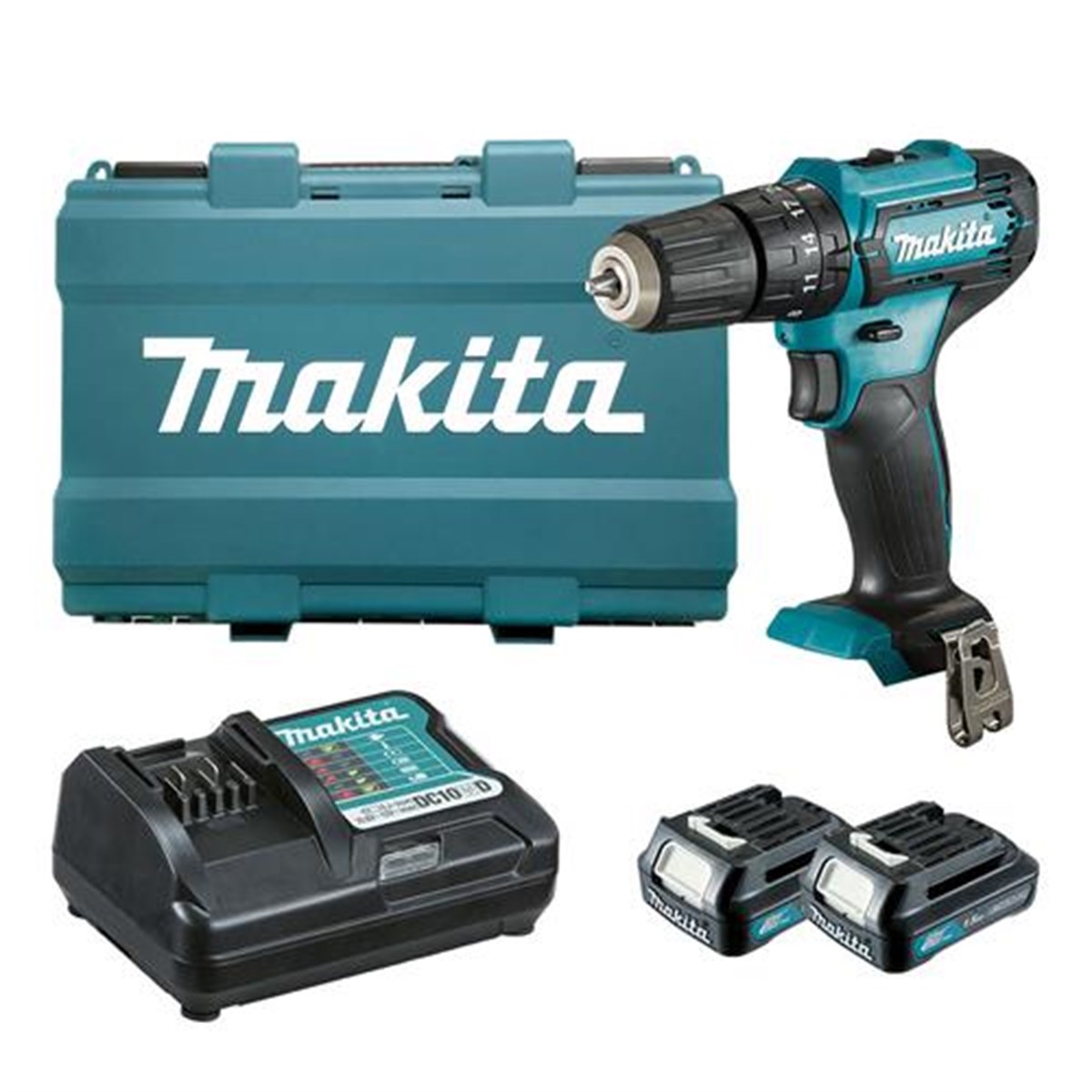 Makita MK HP333DWAE 10.8V Cordless Hammer Drill, 2 Batteries, Charger and Case