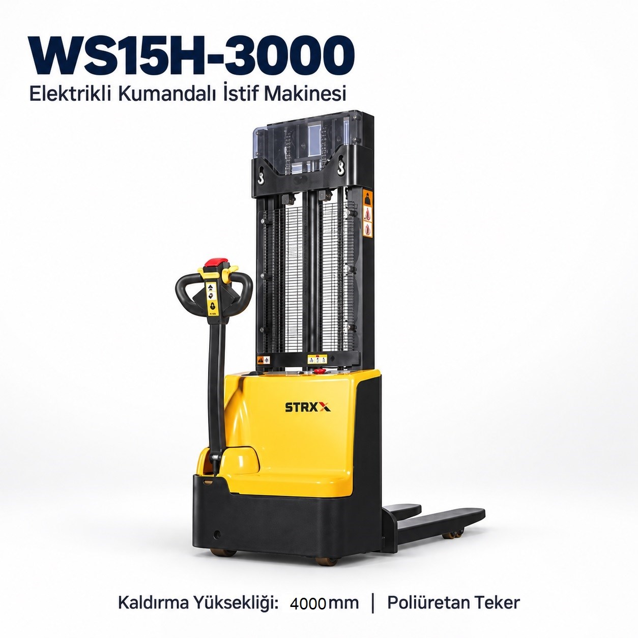 Max NS WS15H Electric Stacker, 4 m Lift Height