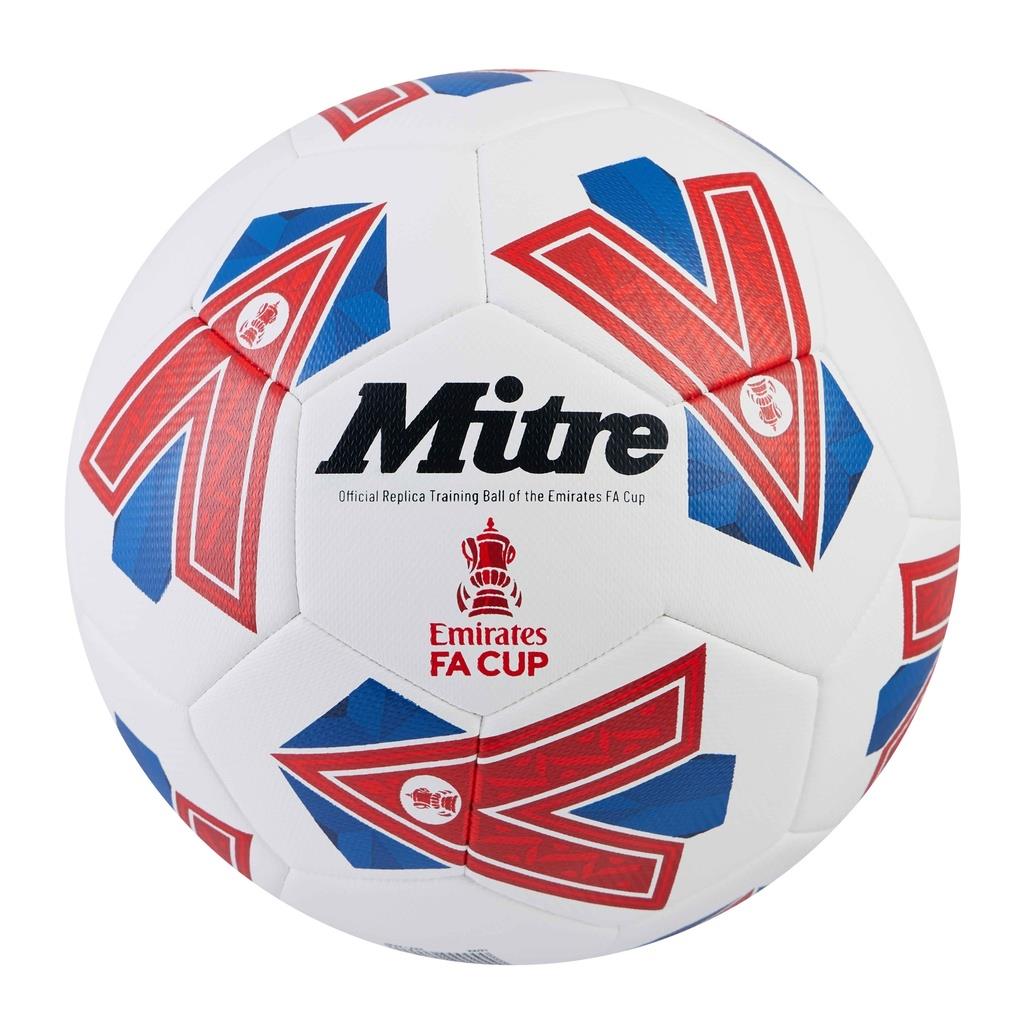 Mitre FA Cup Football Size 5 White/Green/Red