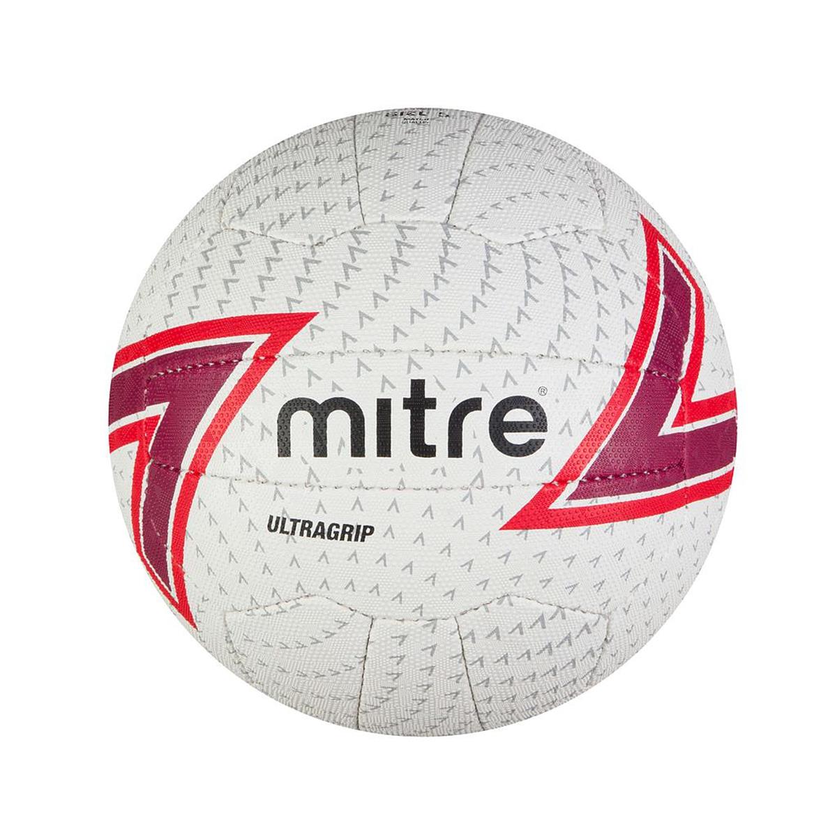 Mitre Top Netbol Ultragrip, волейбольный мяч, 18 панелей, размер 4, белый/красный/чёрный
