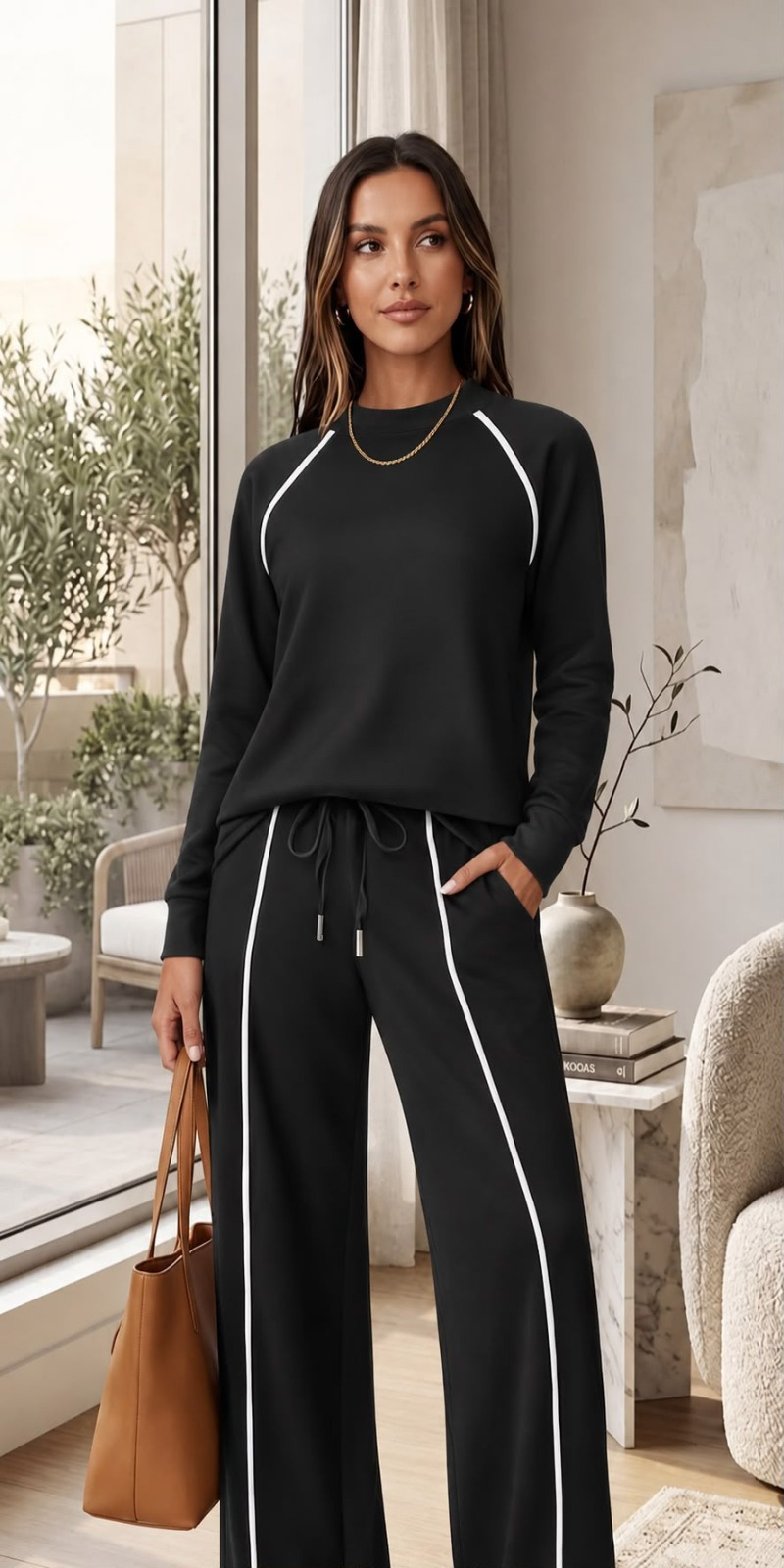 Girince 194921 Women's Long-Sleeve Top and Trousers Set