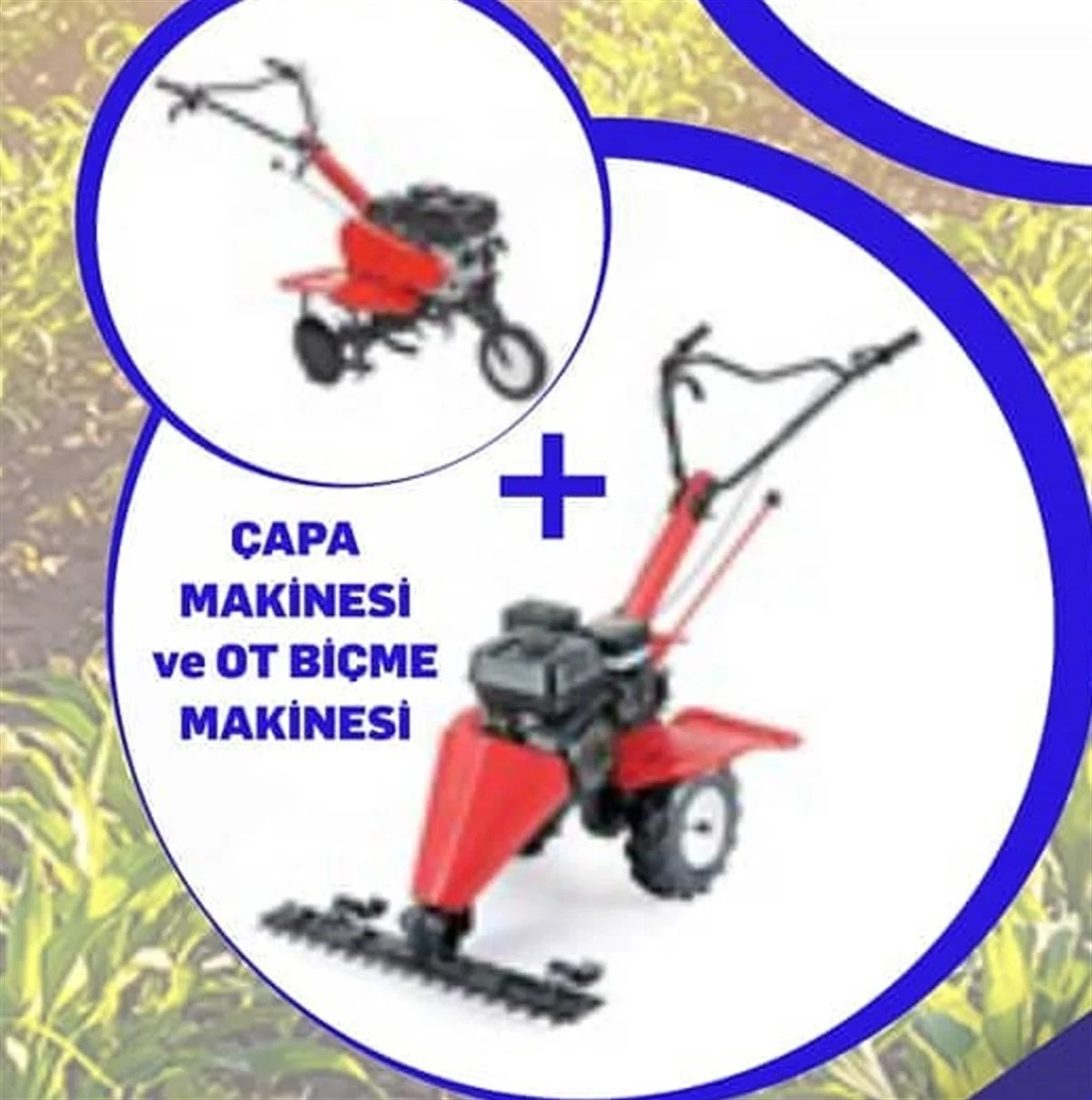 Max Çapa Makinesi Benzin 85CM 6.5HP+Ot Biçme (Trifil) Makinesi 90CM Ağız