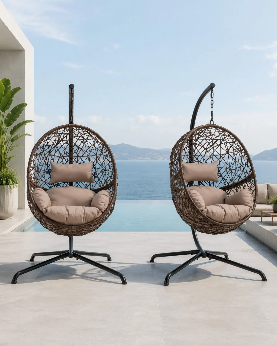 Max TN TF-9756KD Single-Person Swing Chair, Plain Weave, Waterproof Cushion, 115x115x196 cm