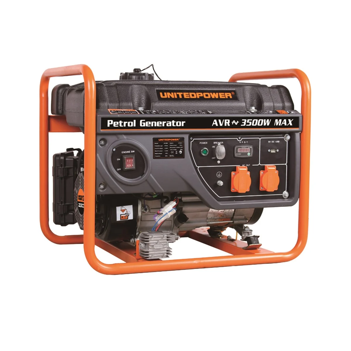 United Power Jenerator 3.5KW 4.4 KVA Benzinli Starterli (Akü Ekstra)