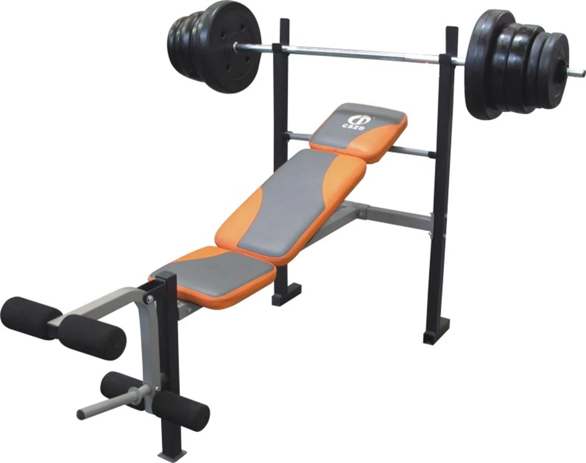 Power ZD AW-001 Weight Bench with 50 kg Barbell Set