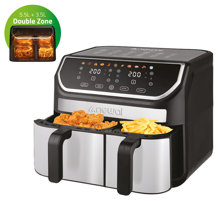 Newal FRY5225 Touch-Control Dual Air Fryer 9L