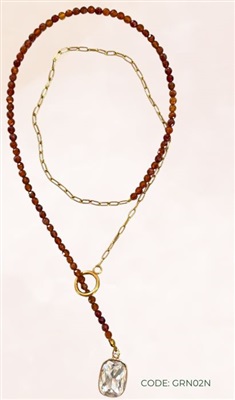 Kiena Garnelia Necklace GRN02N Brown