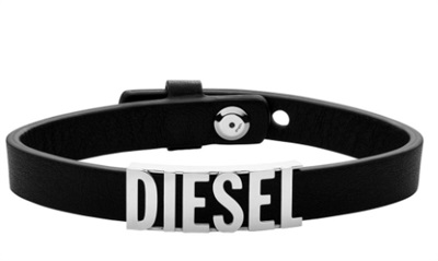 Diesel DJDX1346-040, чёрный/серебристый браслет