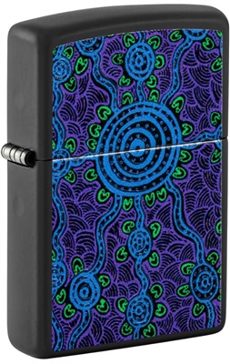Zippo 218 John Smith Gumbula Z-48625-103661, зажигалка с фиолеточным цветочным узором