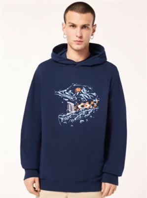 Oakley Finish Line Hoodie FOA405466 T-Shirt Navy 6LE