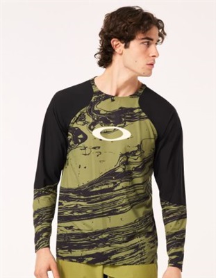 Oakley Maven Scrub LS Jersey FOA405430 T-Shirt Siyah Yeşil 9ZY