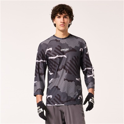 Oakley Ride Free LS Jersey FOA404505 T-Shirt Siyah/gri 9UW