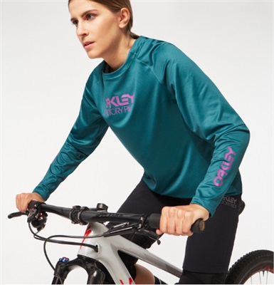 Oakley Wmns Factory Pilot LS Jersey FOA500224 T-Shirt Green 70U