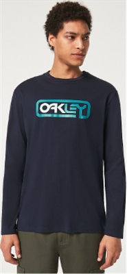 Oakley Locked IN B1B LS Tee FOA404019, мужская футболка с длинным рукавом, тёмно-синяя 6AC