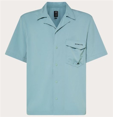 Oakley Cuban Collar SS Shirt FOA406864 Blue 7CC