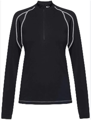 Oakley Wmns Ribbed Qtr Zip FOA500576 Sweatshirt Black 02E