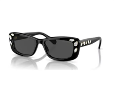 Swarovski SW5679545 SK6008EL Black Rectangular Sunglasses