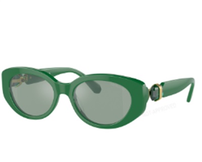 Swarovski SW5679539 SK6002EL Green Cat-Eye Sunglasses