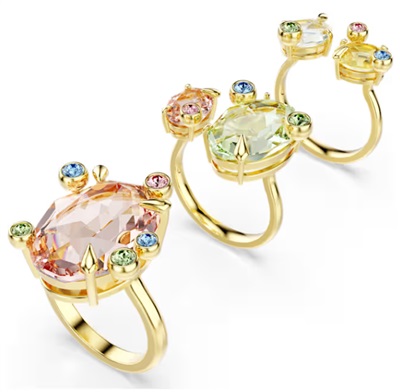 Набор колец Swarovski Gema SW5705812, золотистый, 3 шт.