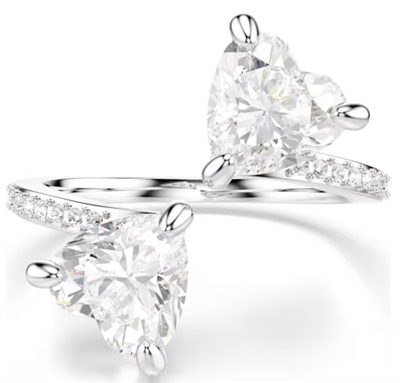 Открытое кольцо Swarovski Mesmera Attract с огранкой сердце, серебристое SW5705592 5705594