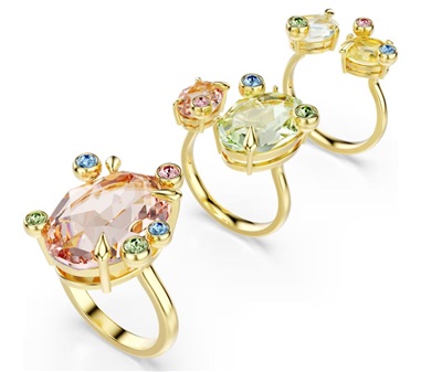 Swarovski Gema SW5705812 5705811, набор из 3 колец золотистого цвета