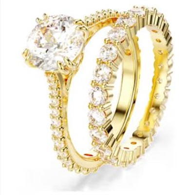 Swarovski Stilla SW5693508 5693506 Gold-Tone Ring