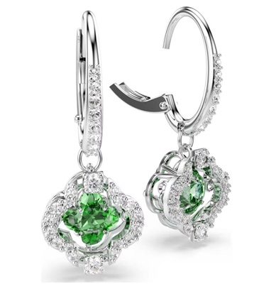Swarovski MP Una:pe Clover SP DC 5758001 Earrings, Grey Green