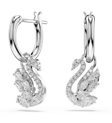 Swarovski Swan:pe MN Hoop 5759942, серебристые серьги