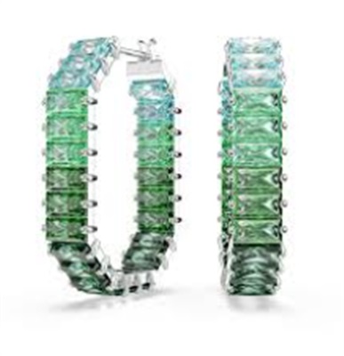 Серьги-кольца Swarovski Matrix SW5705787, зелёные