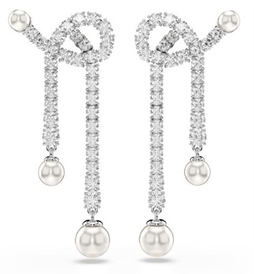 Swarovski Matrix SW5692417 Silver Drop Earrings with Pearls