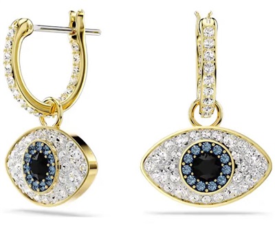 Swarovski Symbolica Evil Eye SW5692163, золотистые серьги-подвески
