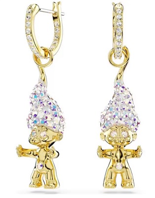 Swarovski Good Luck Trolls SW5691944 — золотистые серьги-подвески