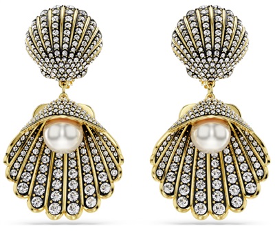 Swarovski Idyllia SW5683946 Золотистые серьги-клипсы с ракушкой