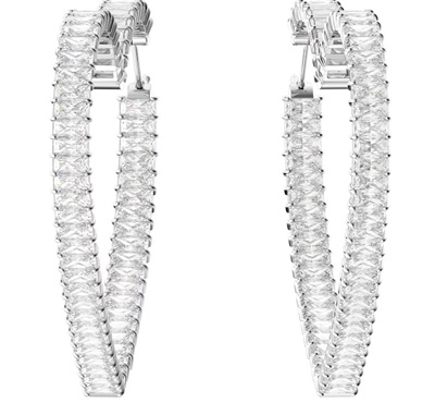 Swarovski Matrix Heart SW5647591 Silver Hoop Earrings
