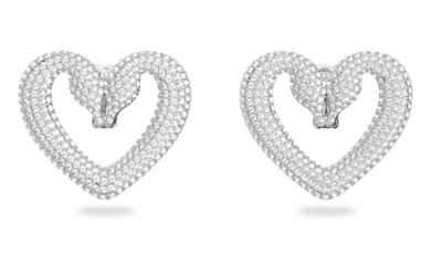Swarovski Una Clip Earrings SW5626172 Silver Heart