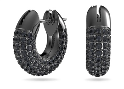 Swarovski Dextera Pierced Earrings Hoop SW5620222, чёрные серьги-кольца