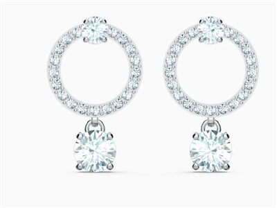 Swarovski Attract Pierced Earrings Circle SW5563278 Küpe Gümüş