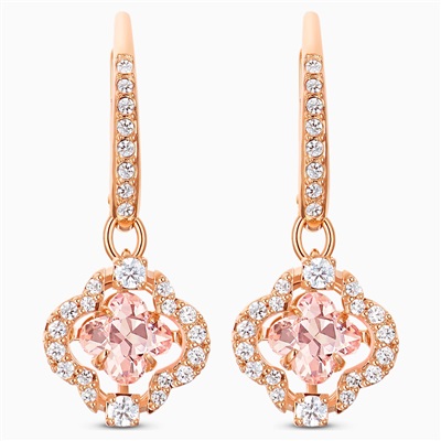 Swarovski Sparkling Dance Pierced Earrings Clover SW5516477 Rose Gold