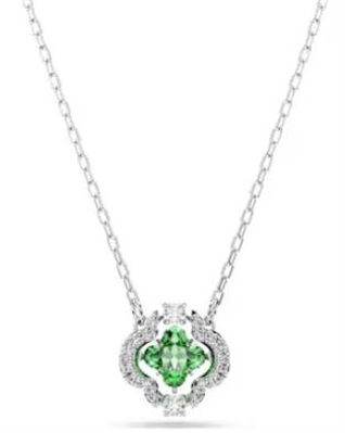 Swarovski 5757785 Clover Necklace, Grey Green