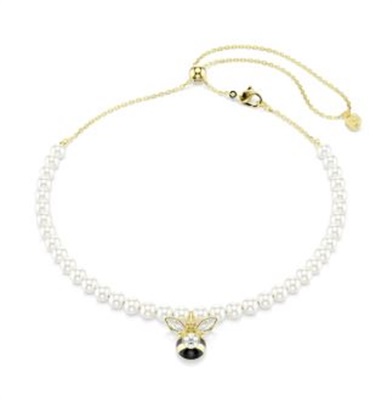 Swarovski Idyllia choker, Crystal pearl, Bee SW5742677 Kolye Altın