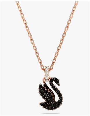 Swarovski Swan pendant, Swan SW5678046 Kolye Rose Gold Siyah