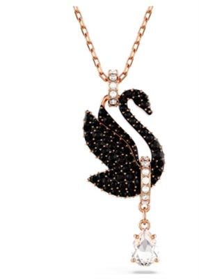 Колье Swarovski Swan SW5678045, розовое золото/чёрное
