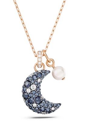Swarovski Luna pendant, Moon SW5671585 Kolye Rose Gold