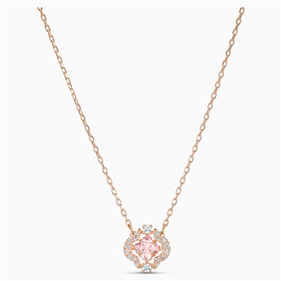 Swarovski Sparkling Dance Necklace Clover SW5514488 Kolye Rose Gold