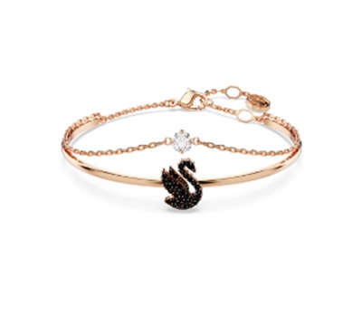 Браслет Swarovski Swan SW5688248, розовое золото и чёрный